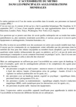 L'ACCESSIBILITE DU METRO DANS LES PRINCIPALES AGGLOMERATIONS MONDIALES