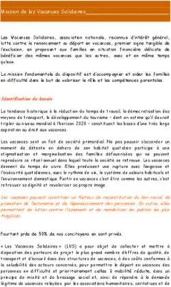 Mission de les Vacances Solidaires