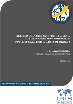 CHERCHEUR ASSOCIÉ À L'IRIS ET SOCIOLOGUE - FÉVRIER 2021 LES EFFETS DE LA CRISE SANITAIRE DU COVID-19 SUR LES ORGANISATIONS CRIMINELLES