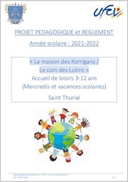 PROJET PEDAGOGIQUE Et REGLEMENT - Année Scolaire : 2021-2022 " La ...