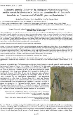 Sympatrie entre le Gecko vert de Manapany Phelsuma inexpectata endémique de la Réunion et le Gecko vert poussière d'or P. laticauda introduits au ...