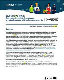 COVID-19 (SRAS-COV-2) : RECOMMANDATIONS INTÉRIMAIRES POUR LA PROTECTION DES TRAVAILLEURS IMMUNOSUPPRIMÉS