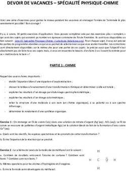 DEVOIR DE VACANCES - SP&Eacute;CIALIT&Eacute; PHYSIQUE-CHIMIE