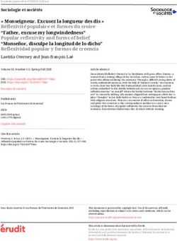 " Monseigneur. Excusez la longueur des dis " Réflexivité populaire et formes du croire "Father, excuse my longwindedness" Popular reflexivity and ...