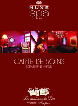CARTE DE SOINS TREATMENT MENU