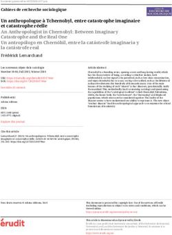 Un anthropologue à Tchernobyl, entre catastrophe imaginaire et catastrophe réelle An Anthropologist in Chernobyl: Between Imaginary Catastrophe ...