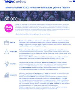 CaseStudy Meetic acquiert 30 000 nouveaux utilisateurs gr&acirc;ce &agrave; Taboola - Taboola Blog