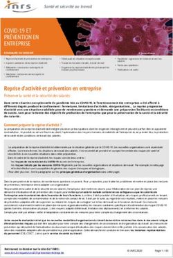 COVID-19 ET PRÉVENTION EN ENTREPRISE - INRS