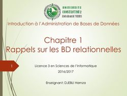 Rappels sur les BD relationnelles - Introduction à l'Administration de Bases de Données
