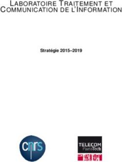 LABORATOIRE TRAITEMENT ET COMMUNICATION DE L' INFORMATION - Stratégie 2015-2019 - Télécom ParisTech