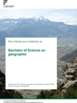 Bachelor of Science en g&eacute;ographie - Plan d'&eacute;tudes pour l'obtention du - Universit&eacute; de Fribourg
