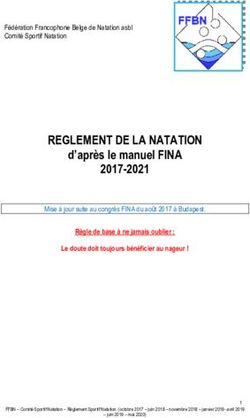 REGLEMENT DE LA NATATION - d'après le manuel FINA 2017-2021