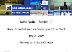 Série Facile - Session 10 - Garder le contact avec ses proches grâce à Facebook 10 avril 2019 Présenté par Sylvain Garneau