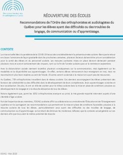 RÉOUVERTURE DES ÉCOLES - Recommandations de l'Ordre des orthophonistes et audiologistes du Québec pour les élèves ayant des difficultés ou des ...