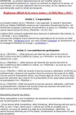R&egrave;glement officiel de la course nature " la Pl&eacute;la'Run " 2022