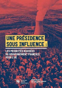 UNE PRÉSIDENCE SOUS INFLUENCE : LES PRIORITÉS BIAISÉES DU GOUVERNEMENT FRANÇAIS POUR L'UE - OBSERVATOIRE DES ...