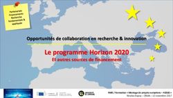 Le programme Horizon 2020 - Opportunités de collaboration en recherche & innovation Et autres sources de financement - ENP Oran