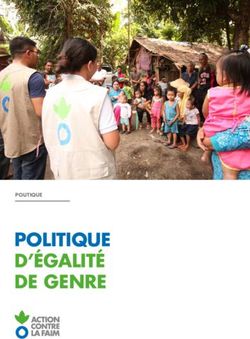 POLITIQUE D'&Eacute;GALIT&Eacute; DE GENRE - POLITIQUE