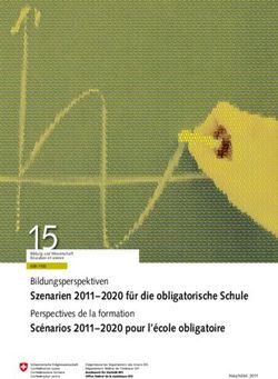 Szenarien 2011-2020 für die obligatorische Schule - Bildungsperspektiven 15Bildung und Wissenschaft