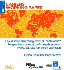 CAHIERS WORKING PAPER - Paix durable ou reconfiguration du conflit armé? Perspectives sur les accords de paix entre les FARC et le gouvernement ...