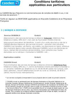 Conditions tarifaires applicables aux particuliers