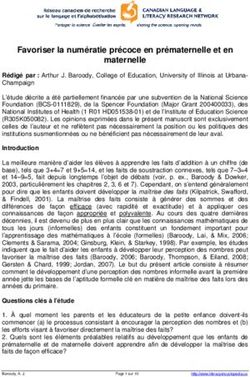 Favoriser la numératie précoce en prématernelle et en maternelle