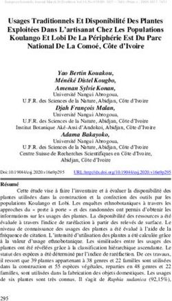 Usages Traditionnels Et Disponibilité Des Plantes Exploitées Dans L'artisanat Chez Les Populations Koulango Et Lobi De La Périphérie Est Du Parc ...