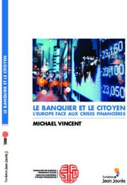 LE BANQUIER ET LE CITOYEN - L'EUROPE FACE AUX CRISES FINANCIÈRES MICHAEL VINCENT - Fondation Jean-Jaurès