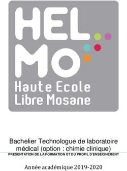 Année académique 2019-2020 - médical (option : chimie clinique) Bachelier Technologue de laboratoire - HELMo