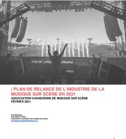 PLAN DE RELANCE DE L'INDUSTRIE DE LA MUSIQUE SUR SC&Egrave;NE EN 2021 - ASSOCIATION CANADIENNE DE MUSIQUE SUR SC&Egrave;NE F&Eacute;VRIER 2021 Erin Benjamin ...