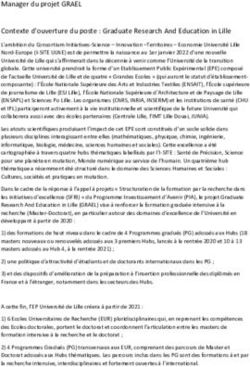 Manager du projet GRAEL Contexte d'ouverture du poste : Graduate Research And Education in Lille