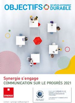 Synergie s'engage COMMUNICATION SUR LE PROGRÈS 2021 - contact