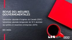REVUE DES MESURES GOUVERNEMENTALES - Subvention salariale d'urgence du Canada (SSUC) Subvention salariale temporaire de 10 % destin&eacute;e aux petites ...