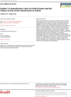 Quebec's Comprehensive Auto No-Fault Scheme and the Failure of Any of the United States to Follow - &Eacute;rudit