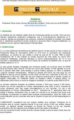 Diphtérie Actualités 2020 - Médecine tropicale