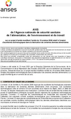 AVIS de l'Agence nationale de sécurité sanitaire de l'alimentation, de l'environnement et du travail