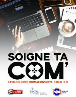 CATALOGUE DES FORMATIONS 2019 - SIRIUS HUB
