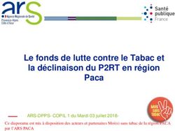 Le fonds de lutte contre le Tabac et la déclinaison du P2RT en région Paca