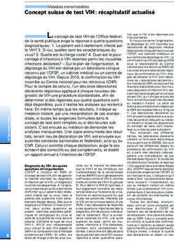 Concept suisse de test VIH : récapitulatif actualisé