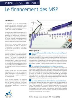 Le financement des MSP - POINT DE VUE DE L'UER