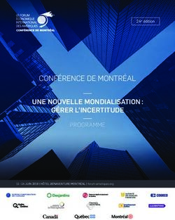 CONFÉRENCE DE MONTRÉAL - UNE NOUVELLE MONDIALISATION : GÉRER L'INCERTITUDE PROGRAMME
