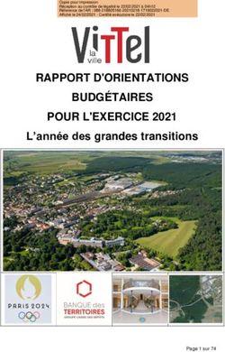 RAPPORT D'ORIENTATIONS BUDGÉTAIRES POUR L'EXERCICE 2021