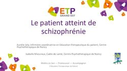Le patient atteint de schizophrénie - ETP Grand Est