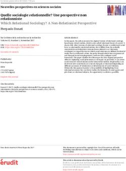 Quelle sociologie relationnelle? Une perspective non relationniste Which Relational Sociology? A Non-Relationist Perspective - Érudit