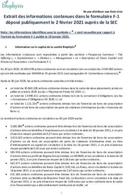 Extrait des informations contenues dans le formulaire F-1 déposé publiquement le 2 février 2021 auprès de la SEC - Biophytis