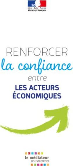 La confiance LES ACTEURS ÉCONOMIQUES - entre