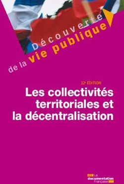 Vie p Les collectivités territoriales et la décentralisation