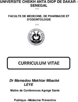 UNIVERSITE CHEIKH ANTA DIOP DE DAKAR - SENEGAL - LEYE Dr Mamadou Makhtar Mbacké - FACULTE DE MEDECINE, DE PHARMACIE ET - CNRS