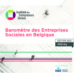 Baromètre des Entreprises Sociales en Belgique - Edition 2015 @HEC-ULg