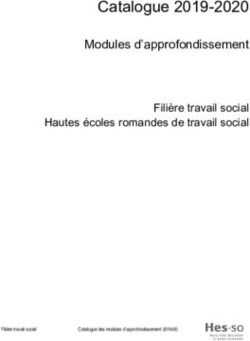 Catalogue 2019-2020 Modules d'approfondissement Filière travail social Hautes écoles romandes de travail social - EESP